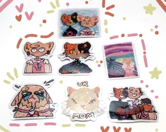 2" Holographic Fursona Stickers