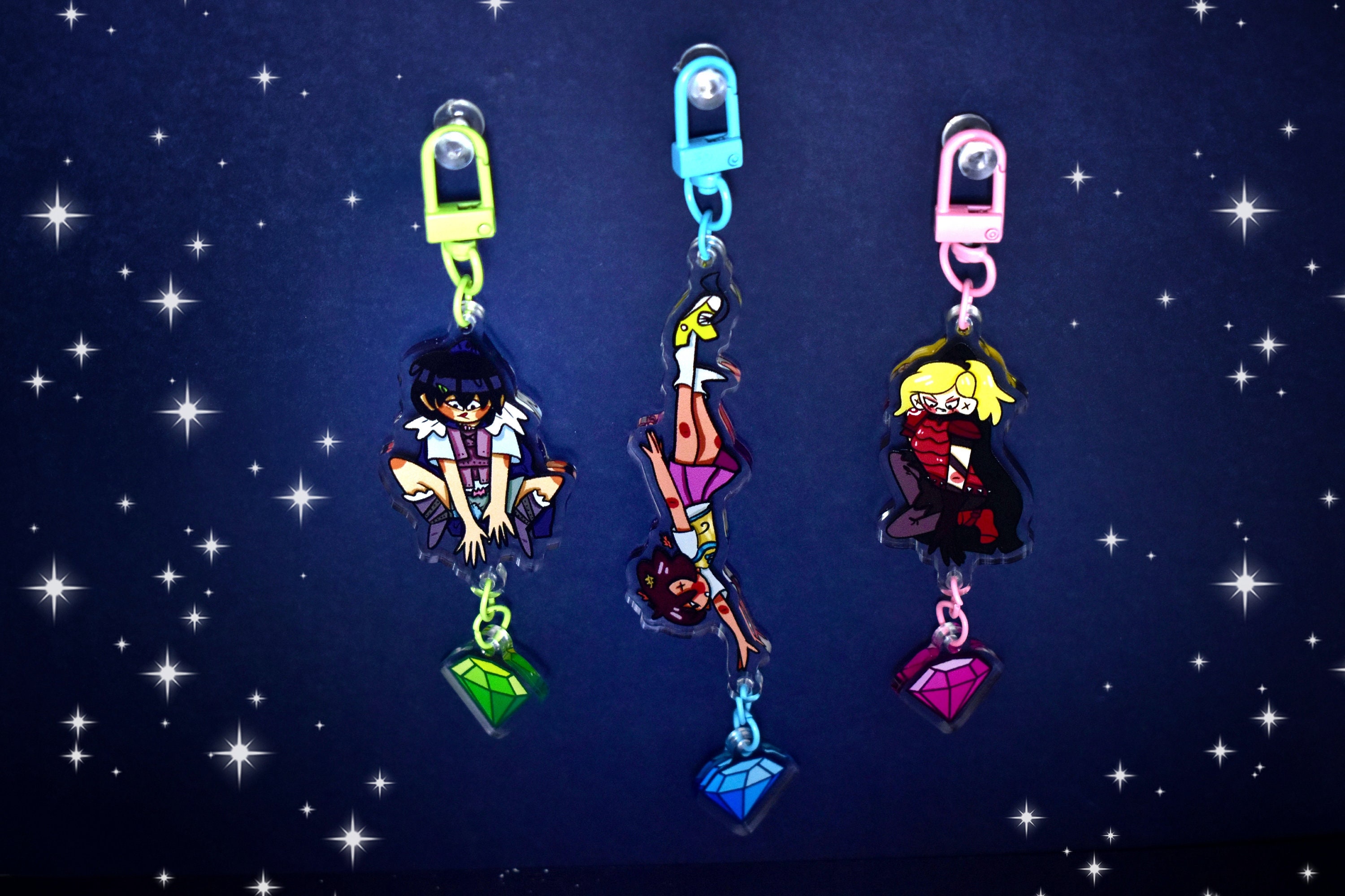 Dangle Chain Keychain Amphibia Dangle Acrylic Keychains - ONLY SASHA LEFT! - Etsy