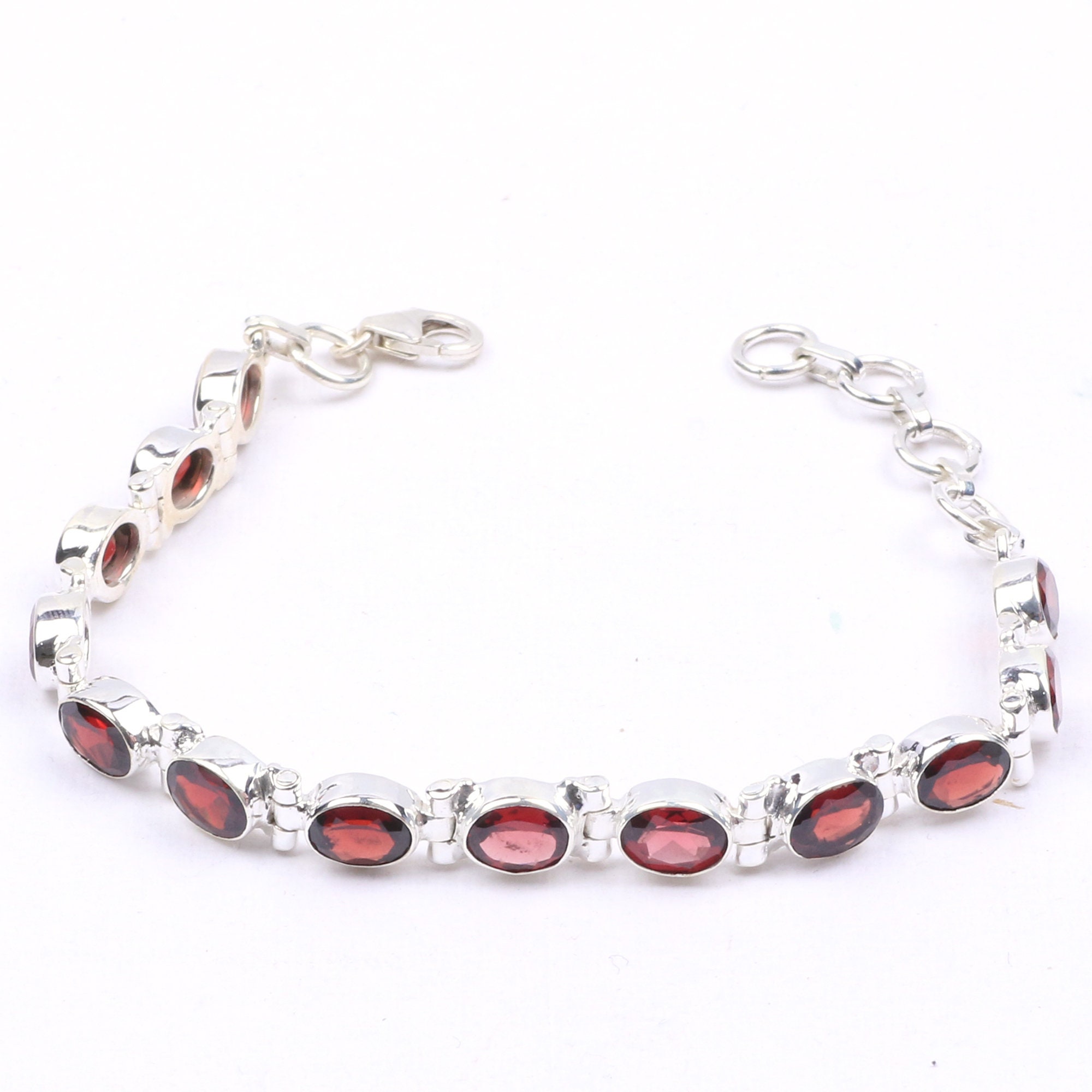 Red Tennis Bracelet 925 Sterling Silver Bracelet Etsy