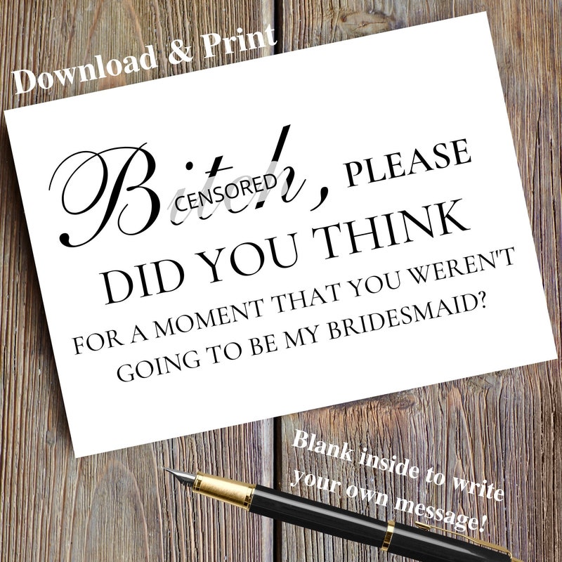 Funny Bridesmaid Proposal Etsy