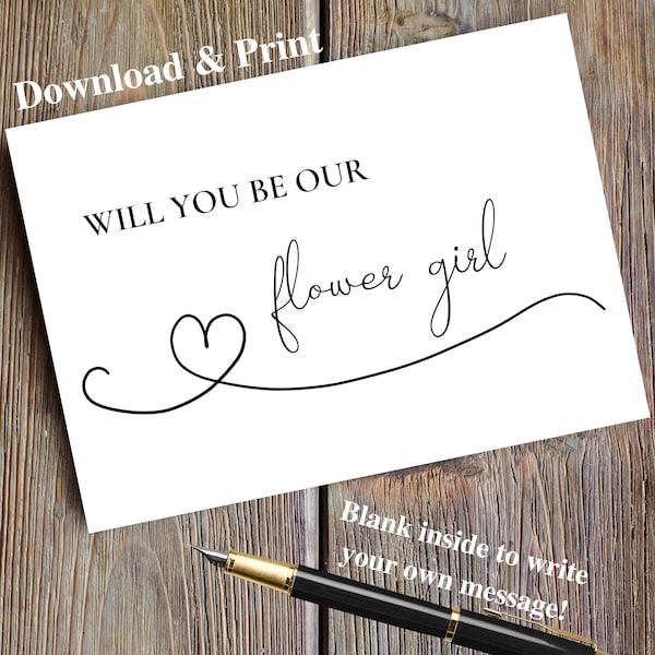 Will You Be Our Flower Girl Proposal Card, Instant Digital Download Printable Wedding Card