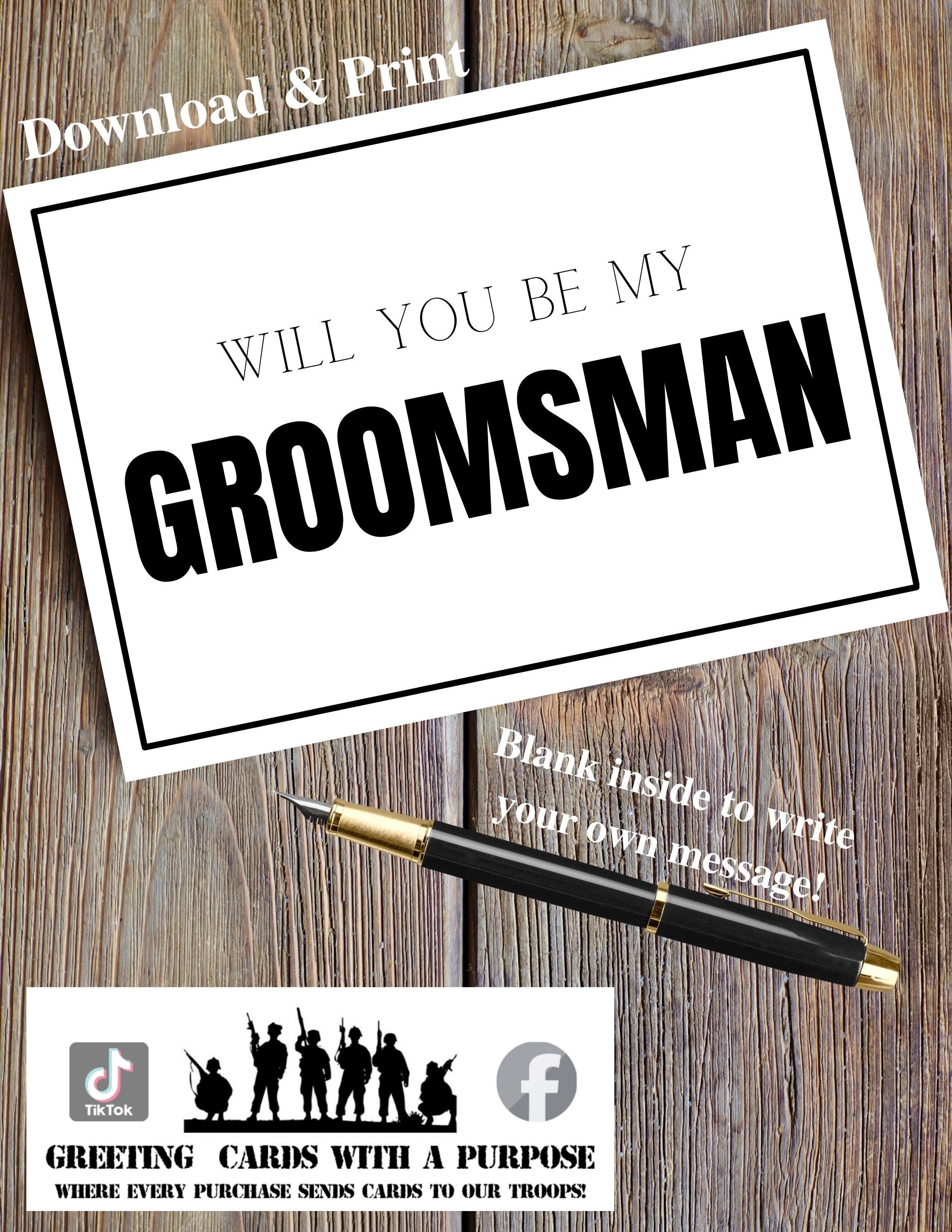 Printable Will You Be My Groomsman Proposal Card Printable - Etsy