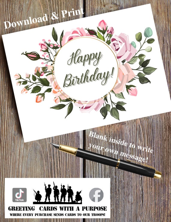 happy birthday printable greeting card digital birthday card etsy