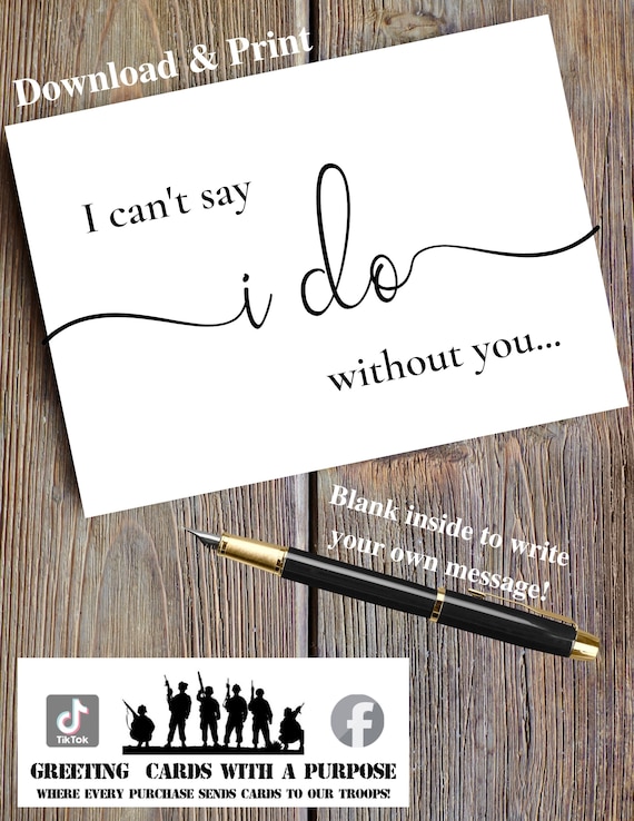 I Can't Say I Do Without You Digital Card, Printable Wedding Card for Bridesmaid Maid/Matron of Honor Proposal Card, Instant Download