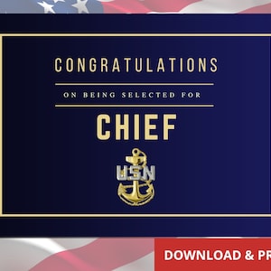 US Navy Chief Petty Officer Card, gefeliciteerd met uw selectie voor Chief Promotion Advancement Card, digitale wenskaart