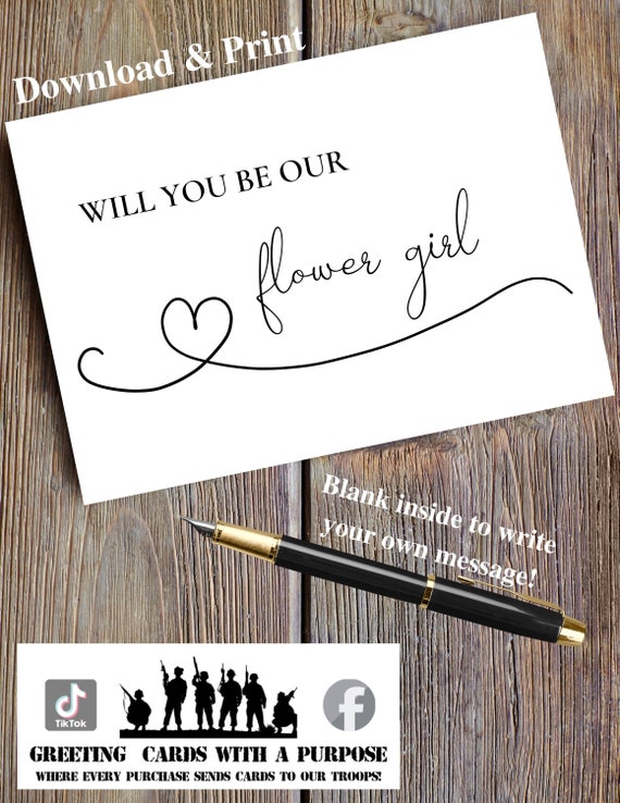 Will You Be Our Flower Girl Proposal Card Printable Wedding | Etsy