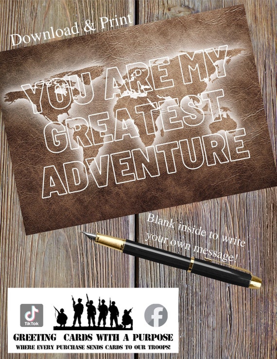 Printable you Are My Greatest Adventure Card - Etsy
