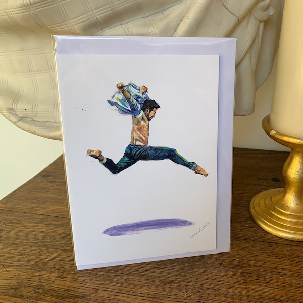 Blank Card -Dancer Range - Thank you Teacher, dance class, birthday, Christmas, special occasions - "Leap of Faith"