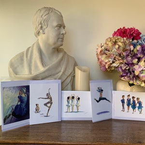 Lot de 5 cartes, gamme Dancer - anniversaire, remerciement, occasion spéciale, Noël, cartes de cours. 20 % de remise