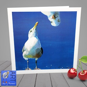 Blank Card- Seagull Art Rage - Humour, Funny, Birthday, Thank you, Special Occasion "Billy Sugger" by Cherry Parsons Art