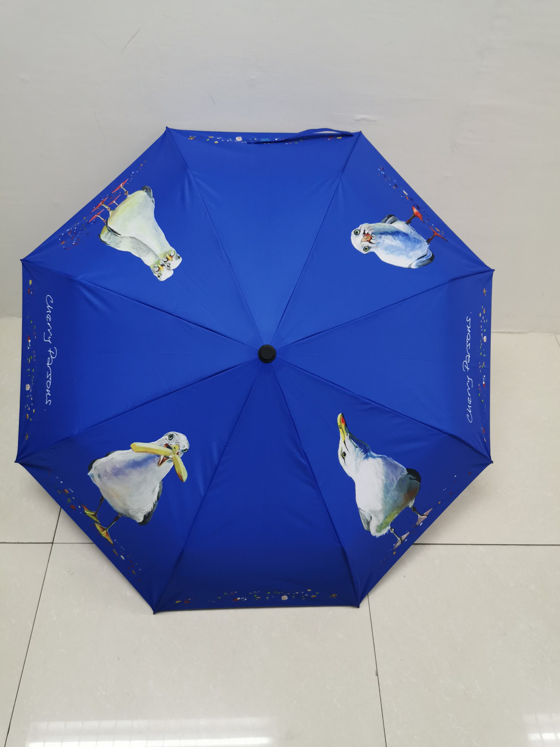 4 Panel Blue Cane Seagull Umbrella Etsy UK