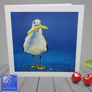 Blanko Karte - Möwe Art Range - Geburtstag, Humor, lustig, Danke, besonderer Anlass "Chip" von Cherry Parsons Art
