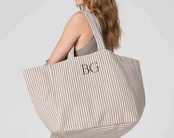 Bolso de playa extragrande personalizado, bolso XXL para la playa, bolso de playa a rayas, bolso para vacaciones, bolso de mano para vacaciones, bolsos de playa, bolso personalizado.