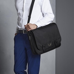 Bolso para portátil personalizado, maletín, cartera para portátil, regalo para él, bolso para el trabajo, maletín tipo cartera, bolso de mensajero con correa, papá