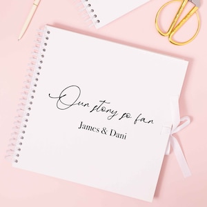 Nuestra historia hasta ahora Álbum de recortes personalizado para parejas, libro de recuerdos para parejas, regalo para novia, álbum de aniversario de San Valentín la historia de nosotros