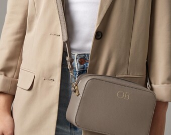 Personalised Cross Body bag, bag with strap, monogram bag, custom shoulder bag, vegan leather bag, bags for women, over body bag, gift for