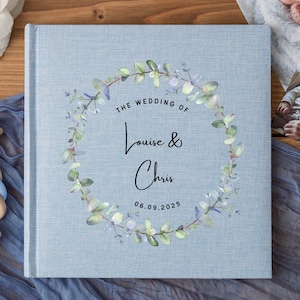 Custom Wedding Guest Book, Linen Photo Album, Engagement and Anniversary Scrapbook, Wedding Keepsake, Wedding Reception Book, Personalised