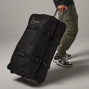 Personalised large suitcase with name, custom luggage with initials, big suitcase with monogram, hold bag for holiday, suitcase for travel