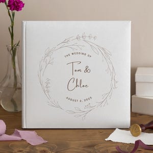 Custom Wedding Guest Book, Linen Photo Album, Engagement and Anniversary Scrapbook, Wedding Keepsake, Wedding Reception Book, Personalised
