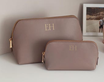 Personalised monogram cosmetic bag, custom makeup bag, personalized gift for her, personalised gift for bridesmaid, makeup organiser, gift