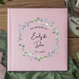 Custom Wedding Guest Book, Linen Photo Album, Engagement and Anniversary Scrapbook, Wedding Keepsake, Wedding Reception Book, Personalised