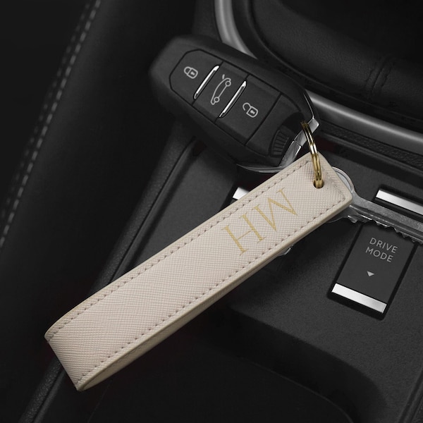 Keyring with initials, Personalised Wristlet Keyring, Custom name Keychain, Monogram Keyring, Housewarming Gift, New Car Gift, Initial Key
