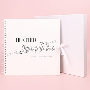 Livro de cartas para a noiva, álbum de recortes para chá de panela, álbum de recortes para despedida de solteira, livro de futuras noivas, livro de visitas com fotos, presente personalizado para futuras noivas