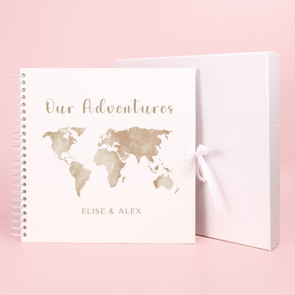 Álbum de recortes de viaje personalizado para parejas, Libro de recuerdos de viajes, Álbum de recortes personalizado para parejas, Regalo de viaje, Libro de aventuras, Libro de vacaciones