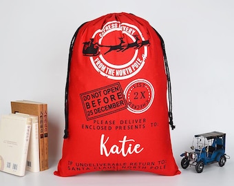 Personalised Santa Sack, Christmas Sack, Child's Christmas Gift Sack, Kids Santa Bag, Santa Toy Bag, Santa Toy Sack, Kids Christmas Gift Bag