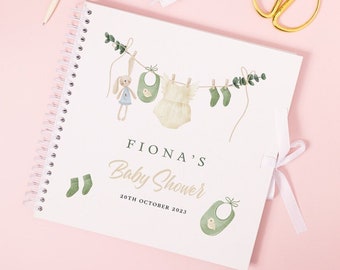Album fotografico personalizzato per baby shower, libro degli ospiti bianco, regalo per baby shower, libro dei ricordi per la futura mamma, regalo per la gravidanza, album fotografico