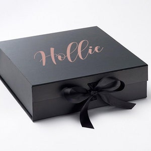 Medium Personalised Gift Box Mothers day gift box Birthday Black