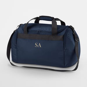Personalised monogram training gym bag, custom duffel bag, weekend away bag, cabin bag for travelling, overnight bag, fathers day holdall