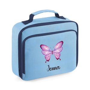 Lancheira personalizada para meninas, bolsa térmica infantil com estampa de fada, unicórnio, borboleta, castelo, lancheira de volta às aulas, lancheira infantil