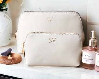 Personalised cosmetic makeup bag with monogram, custom makeup bag, personalised make up bag, personalised gift for bridesmaid, organiser