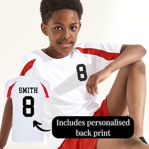 Personalised Football Shirt, Custom Kids Soccer Kit, Football Gift for Boys, Personalized Soccer Shirt, Kids Football Jersey, Sports Top