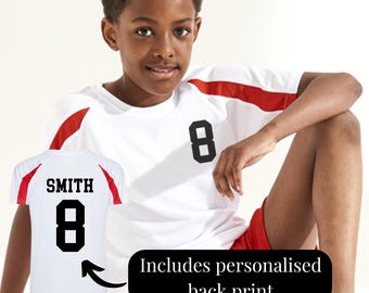 Personalised Football Shirt, Custom Kids Soccer Kit, Football Gift for Boys, Personalized Soccer Shirt, Kids Football Jersey, Sports Top