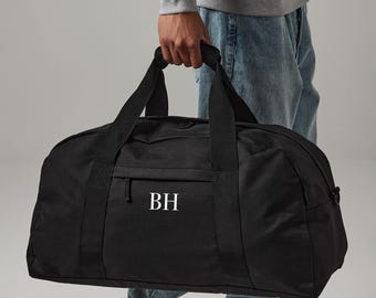 Personalised monogram training gym bag, custom duffel bag, weekend away bag, cabin bag for travelling, overnight bag, fathers day holdall