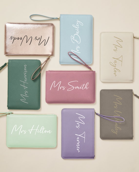 Personalised Bride Bag Wedding Clutch Bag Bag for Bridesamid Luxury Bridal Bag Bride to Be Gift Hen Gift Honeymoon Bag Mrs Handbag Etsy