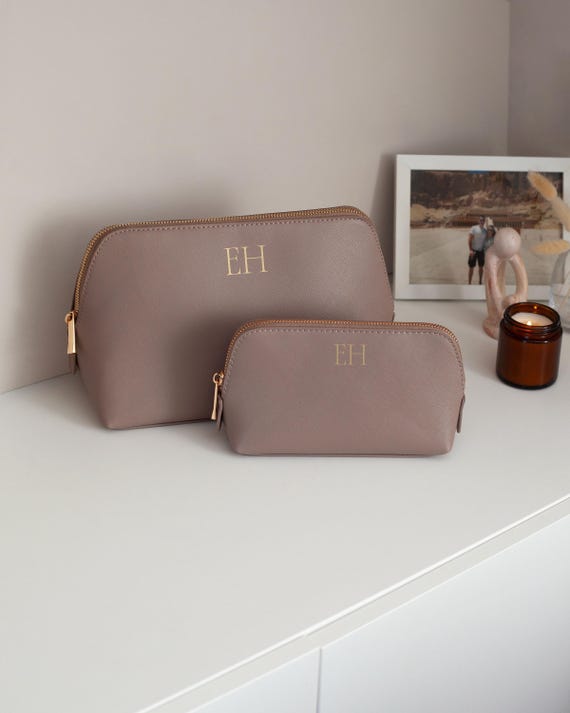 Personalised monogram cosmetic bag, custom makeup bag, personalized gift for her, personalised gift for bridesmaid, makeup organiser, gift
