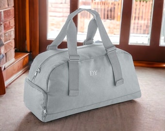 Personalisierte Tasche mit Initialen, Weekender Weekender Federtasche Initialen, recycelte Tasche, Monogramm Tasche, Handgepäcktasche, Taschen für Frauen, Tasche mit Riemen