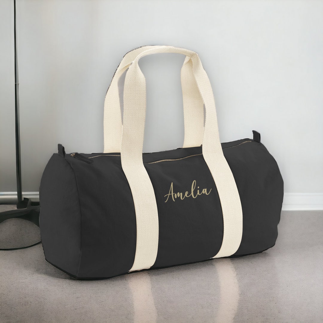 Personalised Name Duffel Bag, Bridesmaid Gifts, Cute Overnight Bag for Her, Custom Weekender Bag