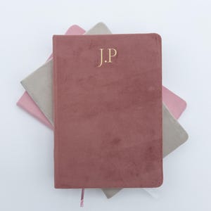 Initial Notebook Present, Personalised Notebook, Velvet Luxury Personalised A5 Notebook, Custom Initials Gift, Birthday Gift, Mothers Day