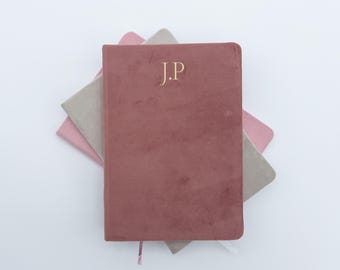 Initial Notebook Present, Personalised Notebook, Velvet Luxury Personalised A5 Notebook, Custom Initials Gift, Birthday Gift, Mothers Day