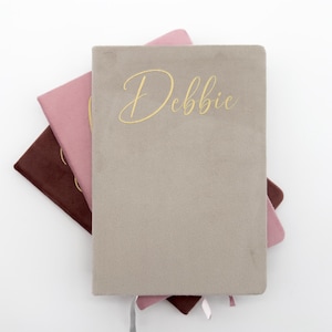 Initial Notebook Present, Personalised Notebook, Velvet Luxury Personalised A5 Notebook, Custom Initials Gift, Birthday Gift, Mothers Day