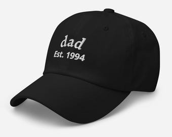 Chapeau brodé papa personnalisé, chapeau papy personnalisé avec l'année de l'Est, casquette de baseball vintage pour nouveau papa, cadeau de fête des pères pour papa, papa