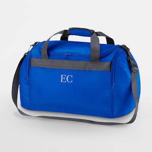 Personalised monogram training gym bag, custom duffel bag, weekend away bag, cabin bag for travelling, overnight bag, fathers day holdall