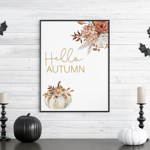 Autumn home decor, autumn wall decorations, Wall art halloween, Fall decor wall art, Pumpkin autumn poster, Pumpkin prints, autumnal prints image 3