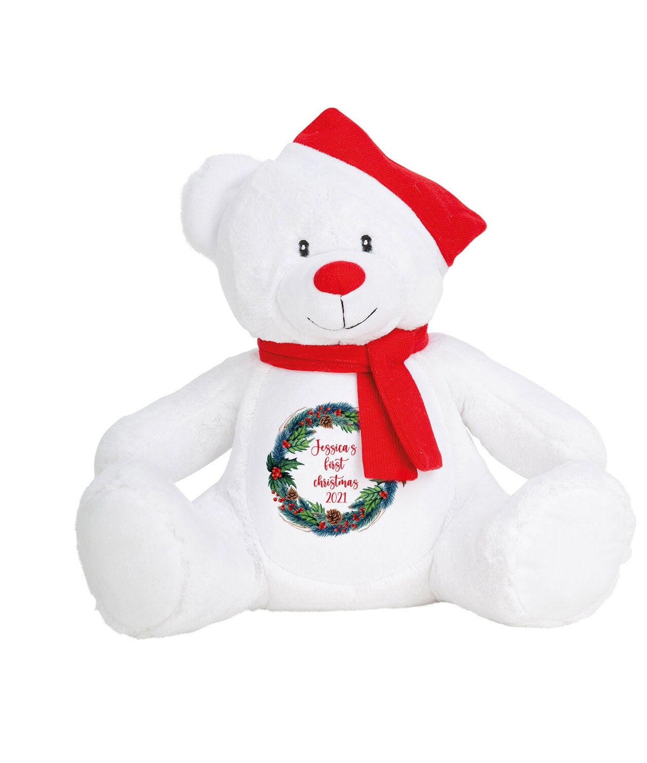 personalised 1st christmas teddy