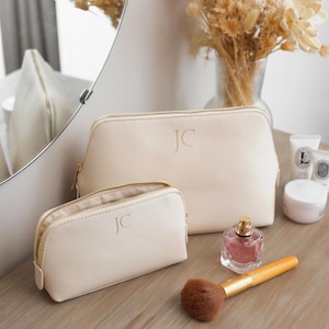 Personalised monogram cosmetic bag, custom makeup bag, personalized gift for her, personalised gift for bridesmaid, makeup organiser, gift image 6