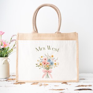 Personalised Teacher Bag, Custom Teacher Jute Bag, Teacher Tote Bag, Teacher Gift, TA Gift, Thank You Teacher Present, Jute Lunch Bag